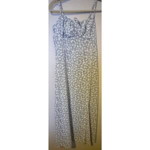 SHEIN Blue & White Floral Maxi Spaghetti Strap Summer Maxi size Large